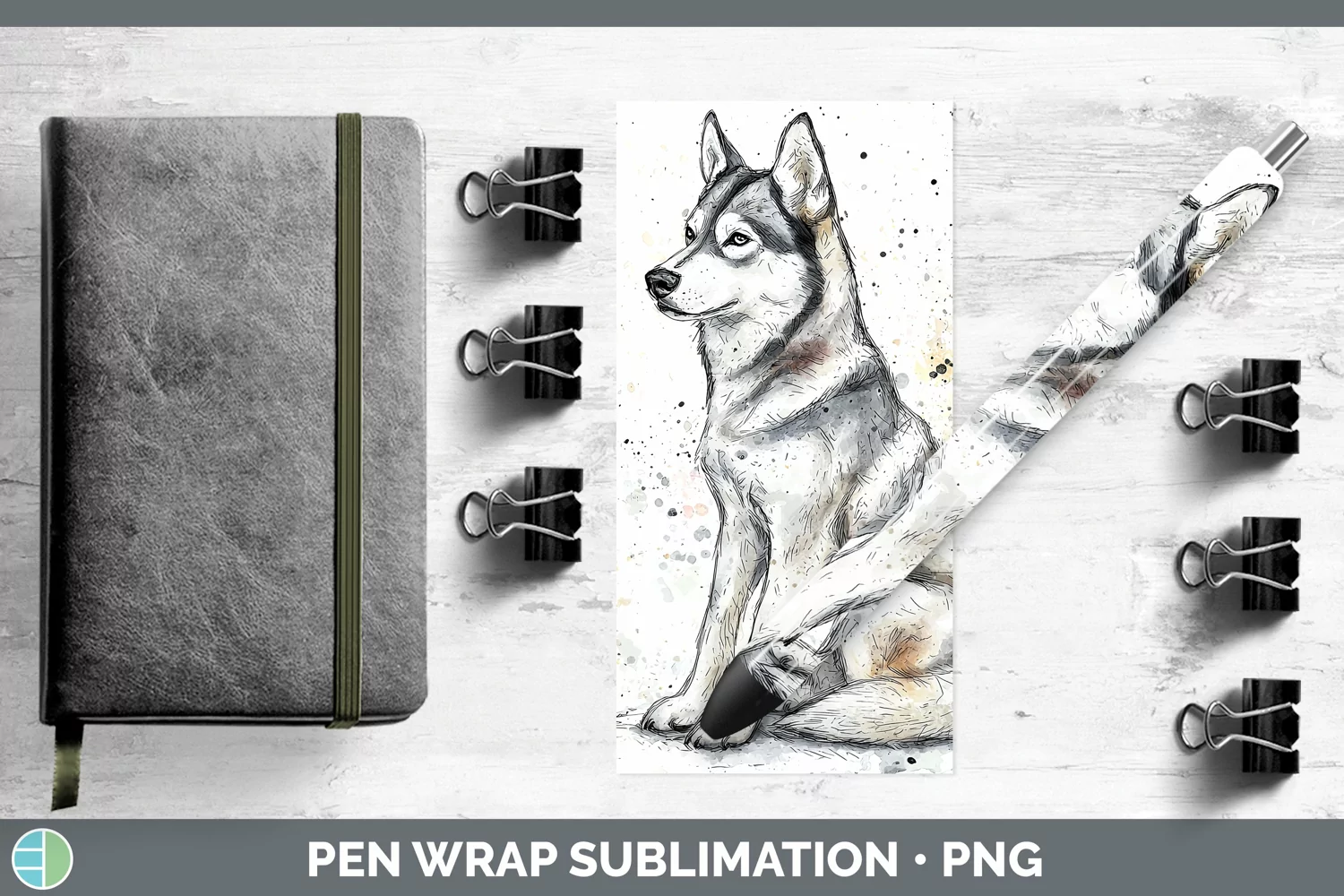 GorgeousWatercolor Splash Pen Wrap design.