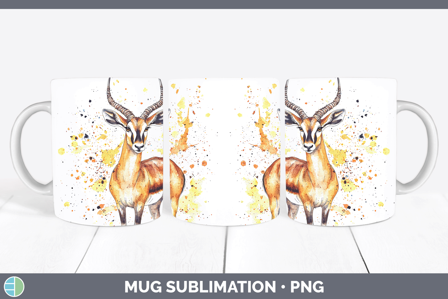 GorgeousWatercolor Splash Mug Wrap design.