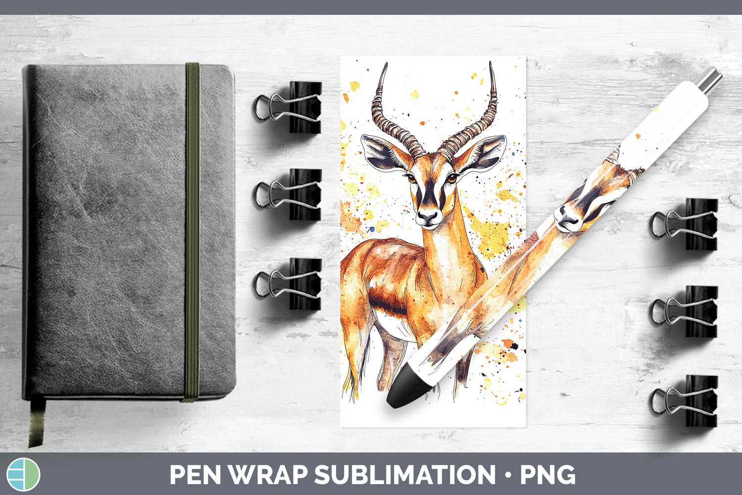 GorgeousWatercolor Splash Pen Wrap design.