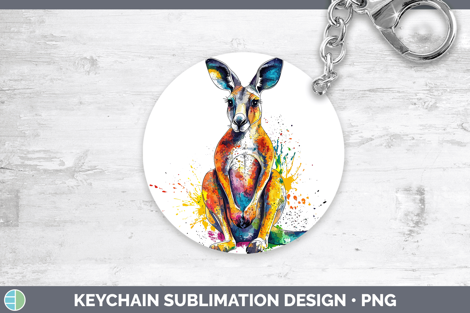 GorgeousWatercolor Splash Keychain design.