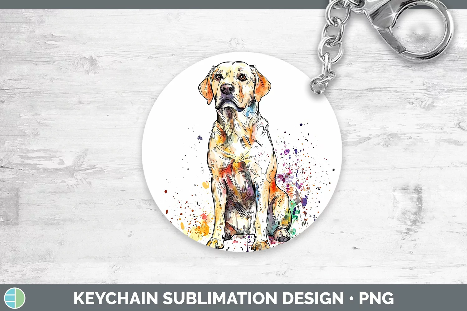 GorgeousWatercolor Splash Keychain design.
