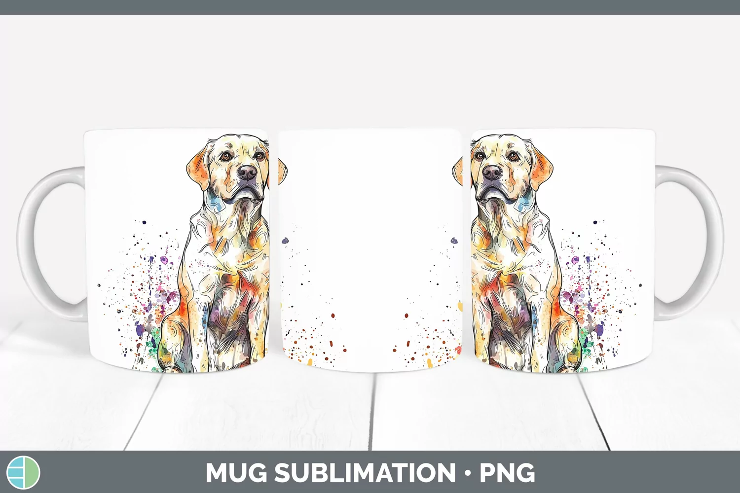 GorgeousWatercolor Splash Mug Wrap design.