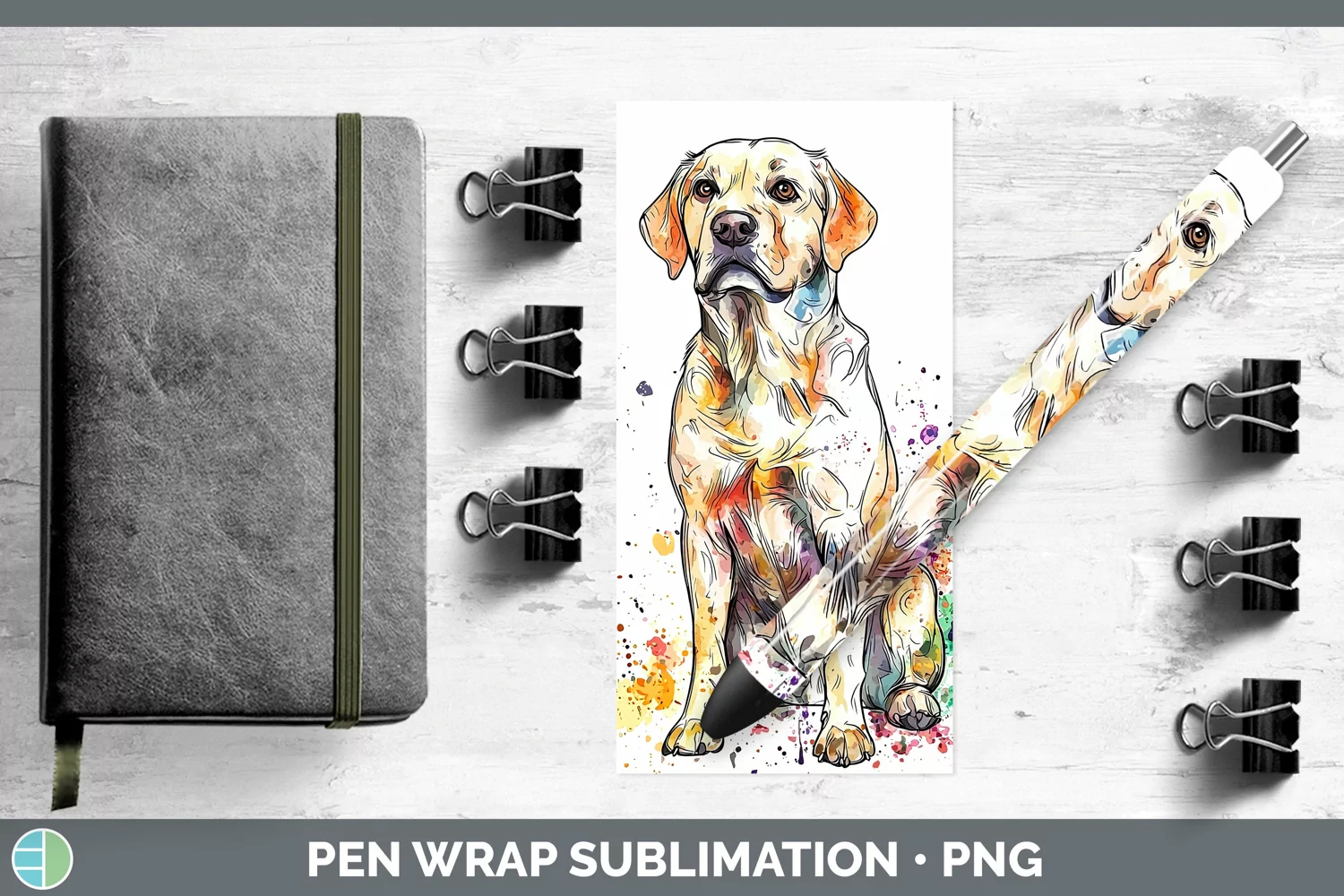 GorgeousWatercolor Splash Pen Wrap design.