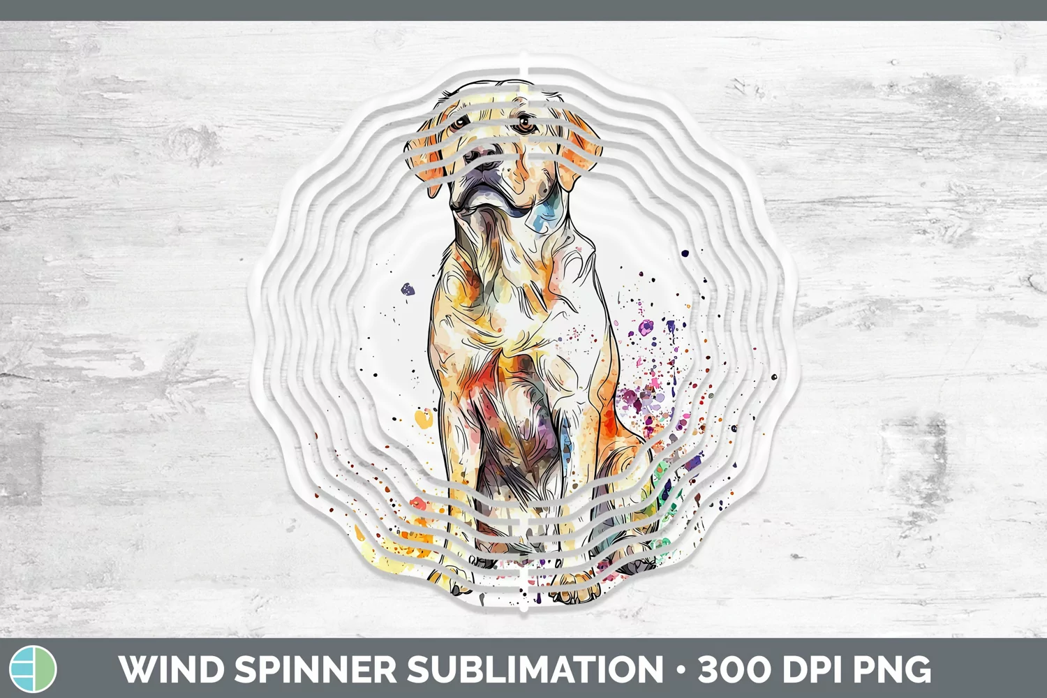GorgeousWatercolor Splash Wind Spinner design.