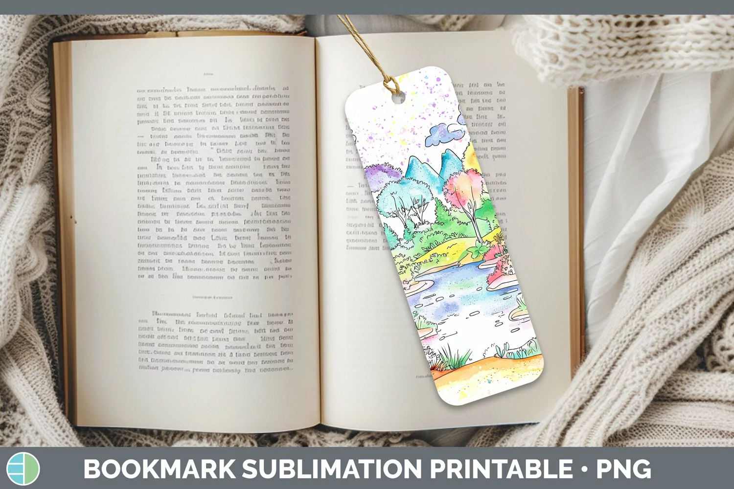 GorgeousWatercolor Splash Bookmark design.