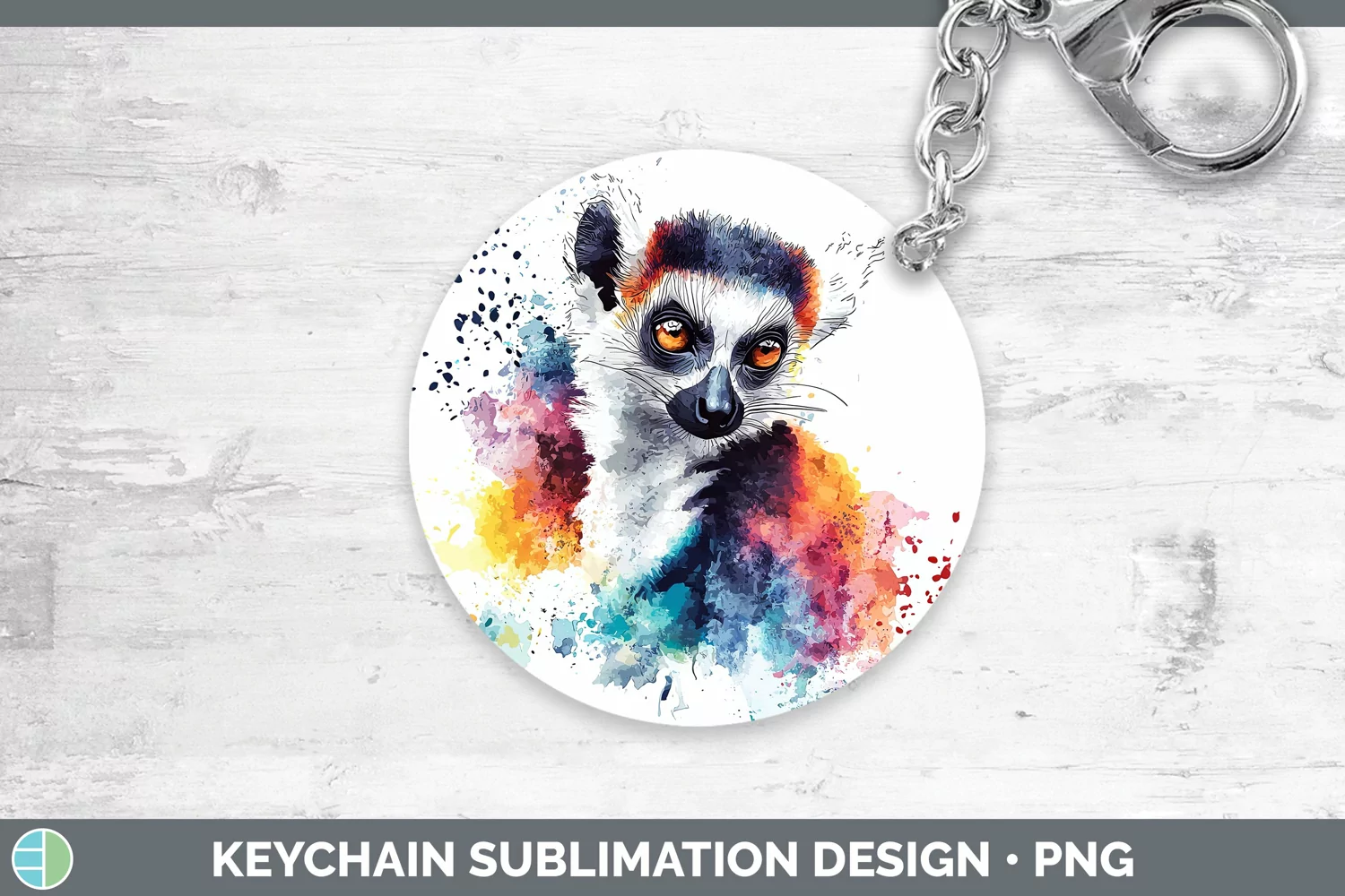 GorgeousWatercolor Splash Keychain design.