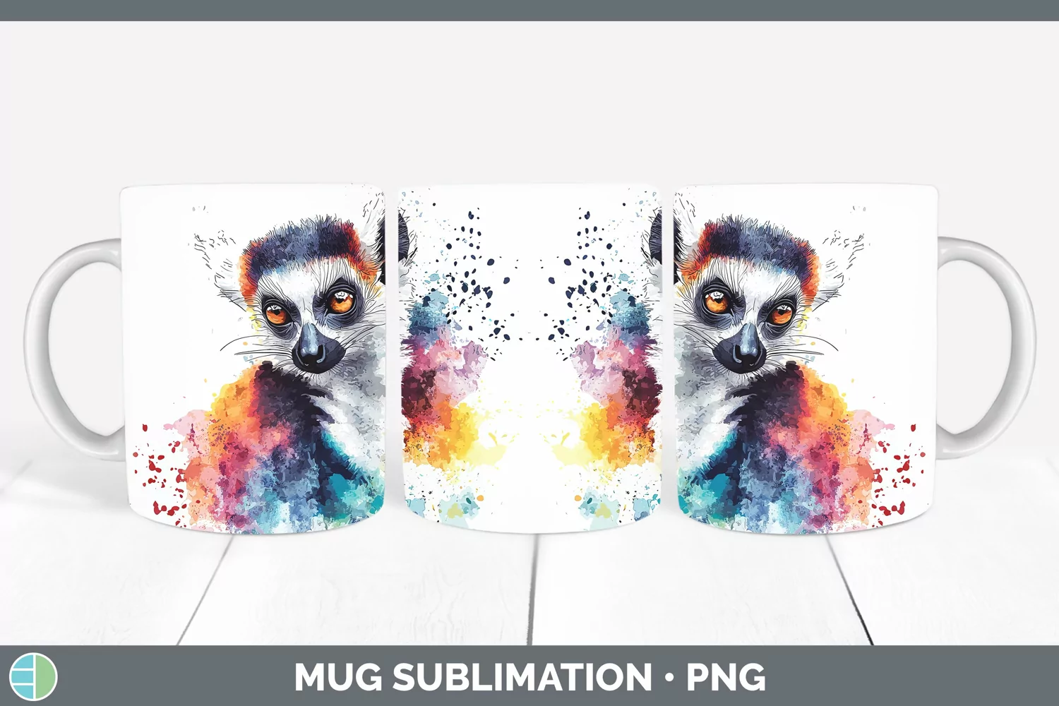 GorgeousWatercolor Splash Mug Wrap design.