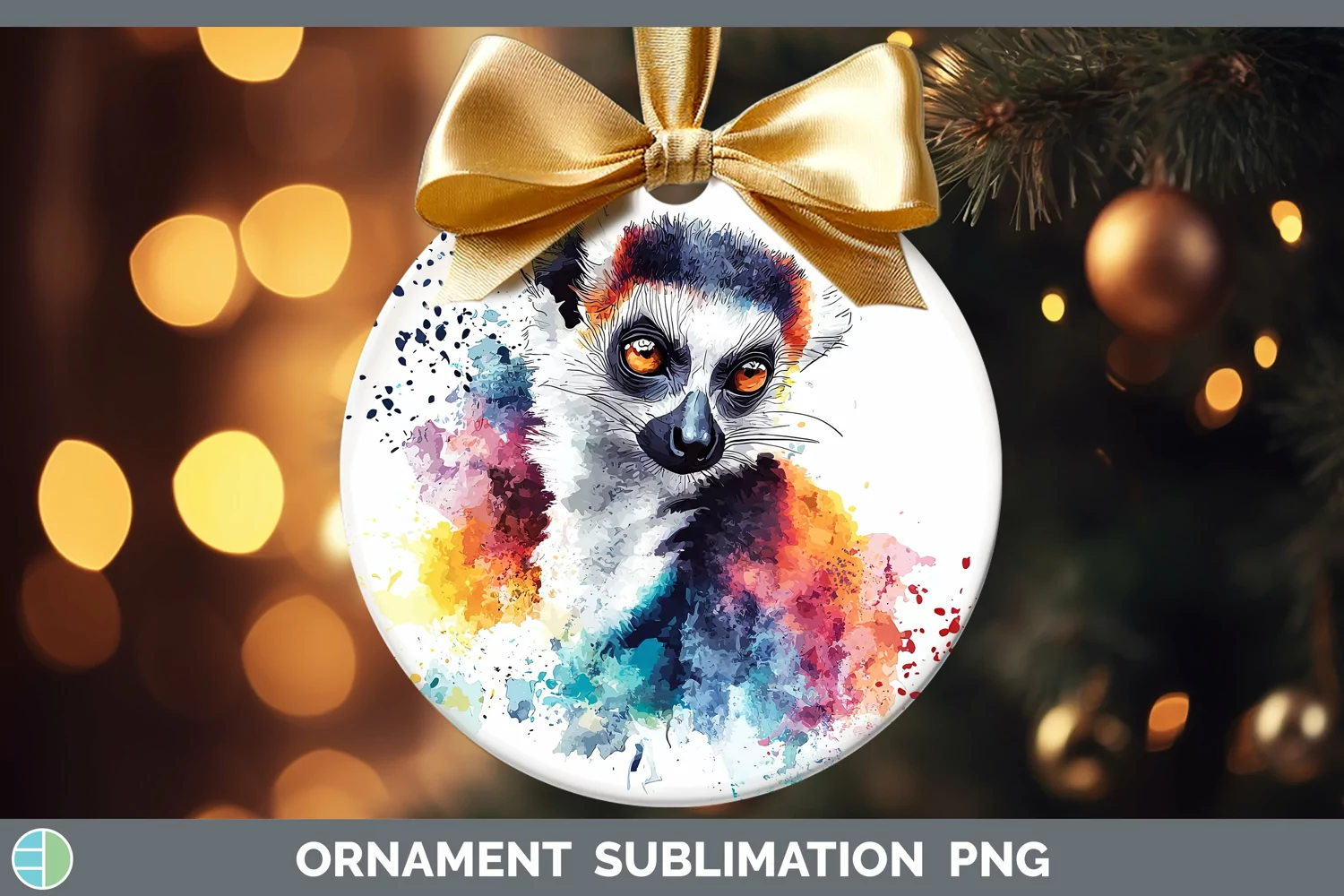 GorgeousWatercolor Splash Ornament design.