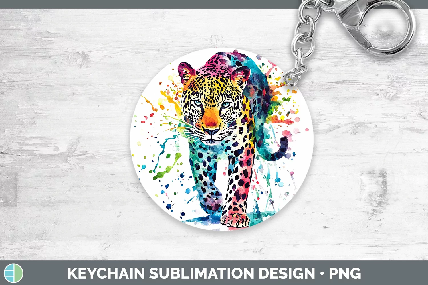 GorgeousWatercolor Splash Keychain design.