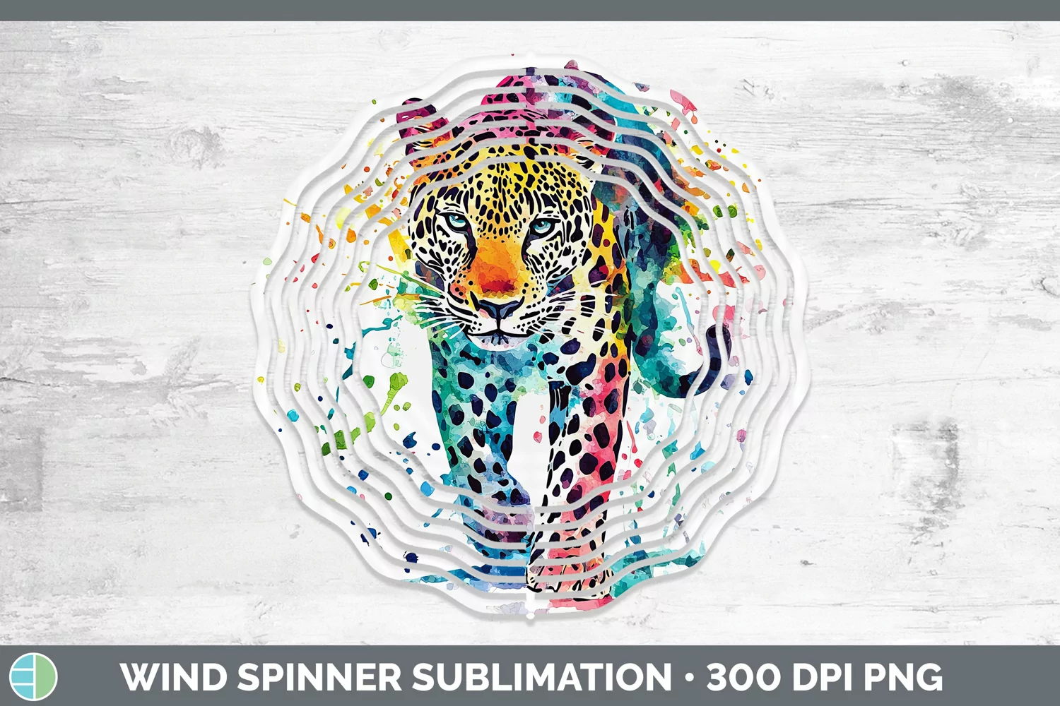 GorgeousWatercolor Splash Wind Spinner design.