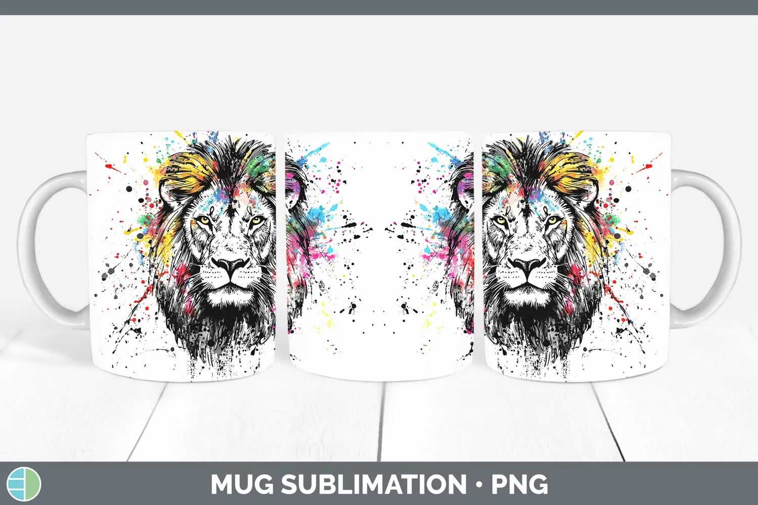 GorgeousWatercolor Splash Mug Wrap design.