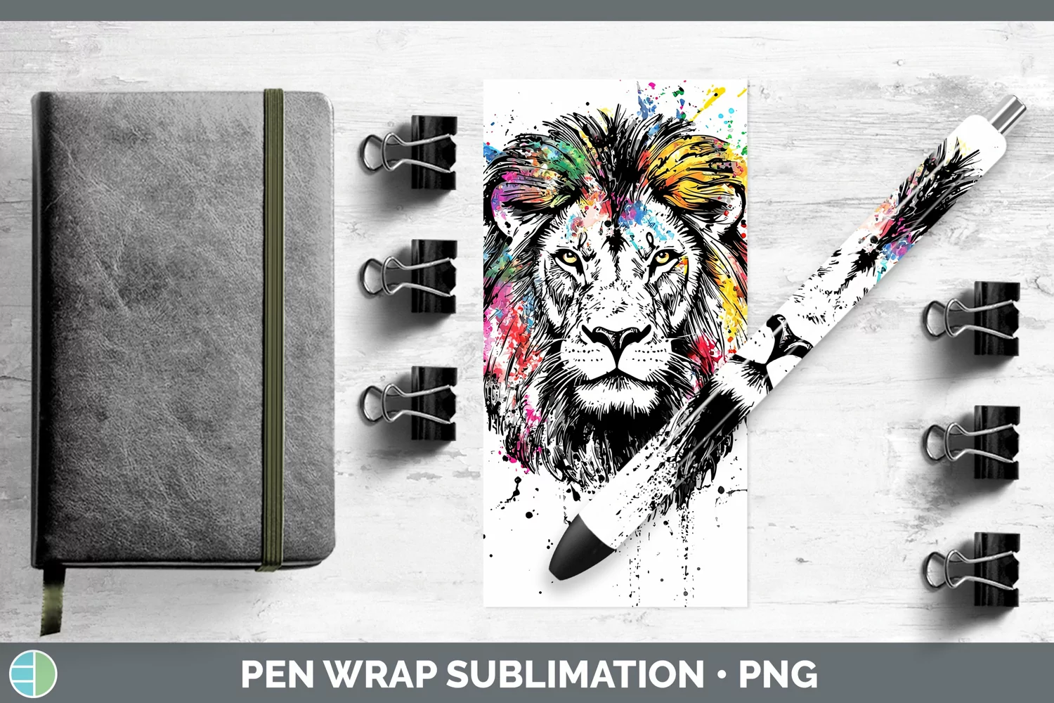 GorgeousWatercolor Splash Pen Wrap design.