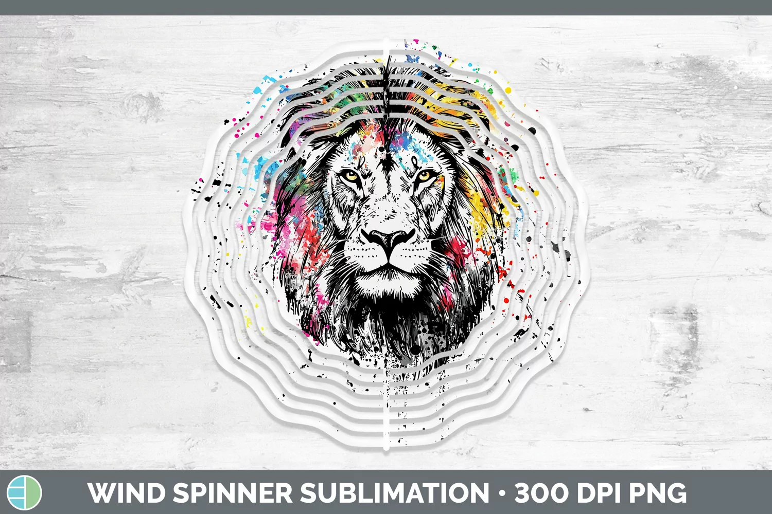 GorgeousWatercolor Splash Wind Spinner design.