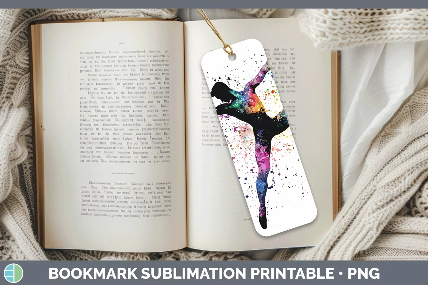 GorgeousWatercolor Splash Bookmark design.