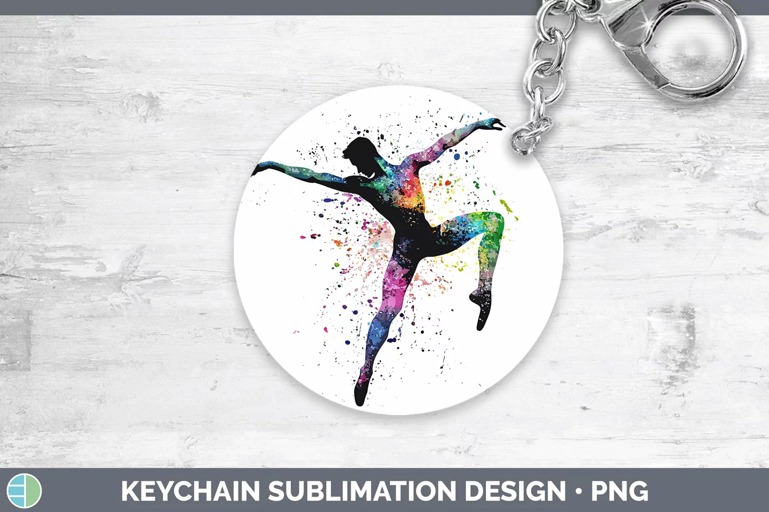 GorgeousWatercolor Splash Keychain design.
