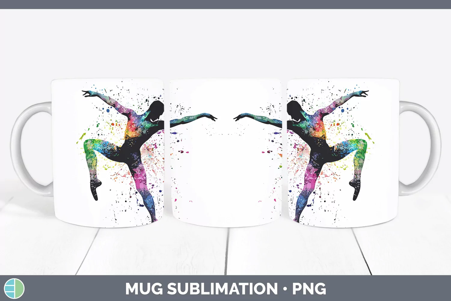 GorgeousWatercolor Splash Mug Wrap design.