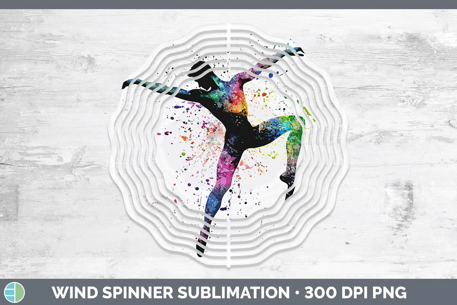 GorgeousWatercolor Splash Wind Spinner design.