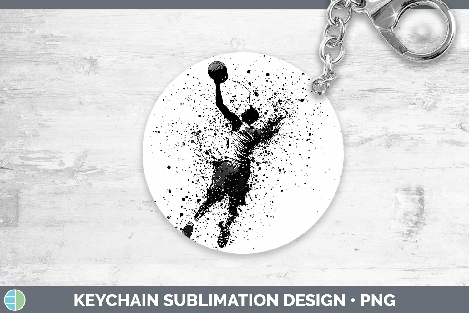 GorgeousWatercolor Splash Keychain design.