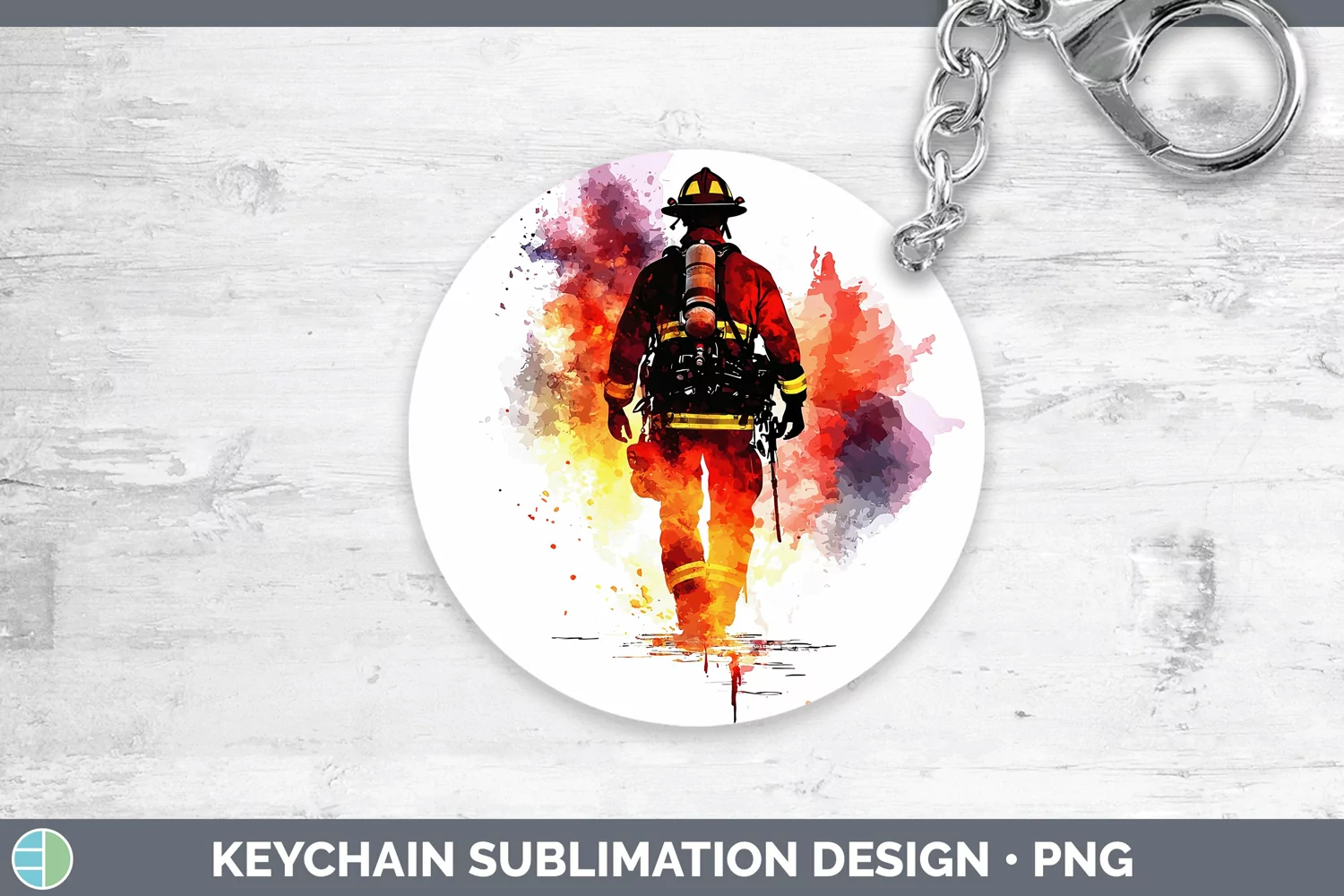 GorgeousWatercolor Splash Keychain design.
