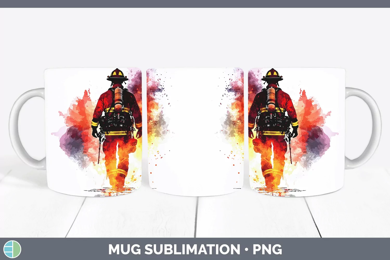 GorgeousWatercolor Splash Mug Wrap design.