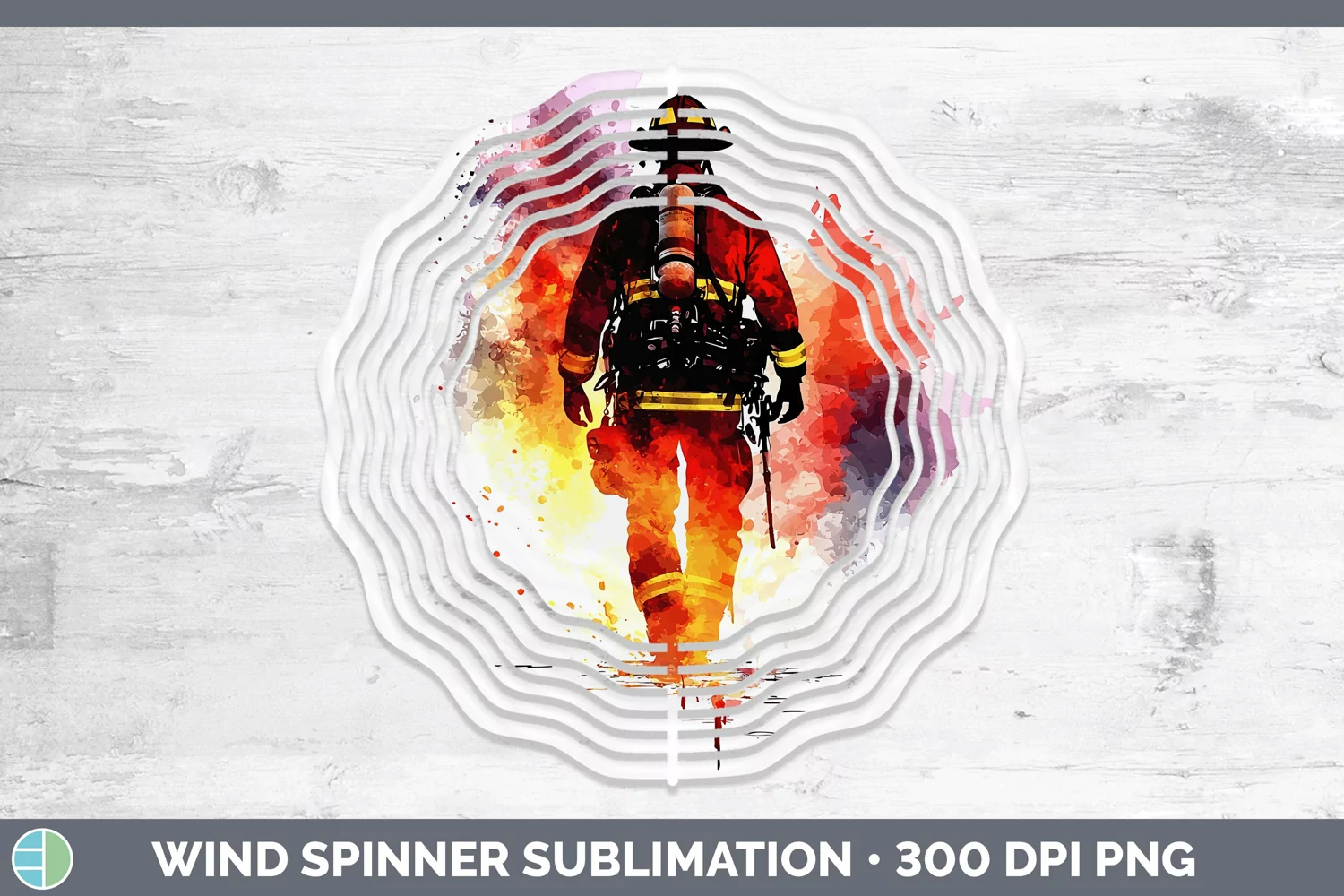 GorgeousWatercolor Splash Wind Spinner design.