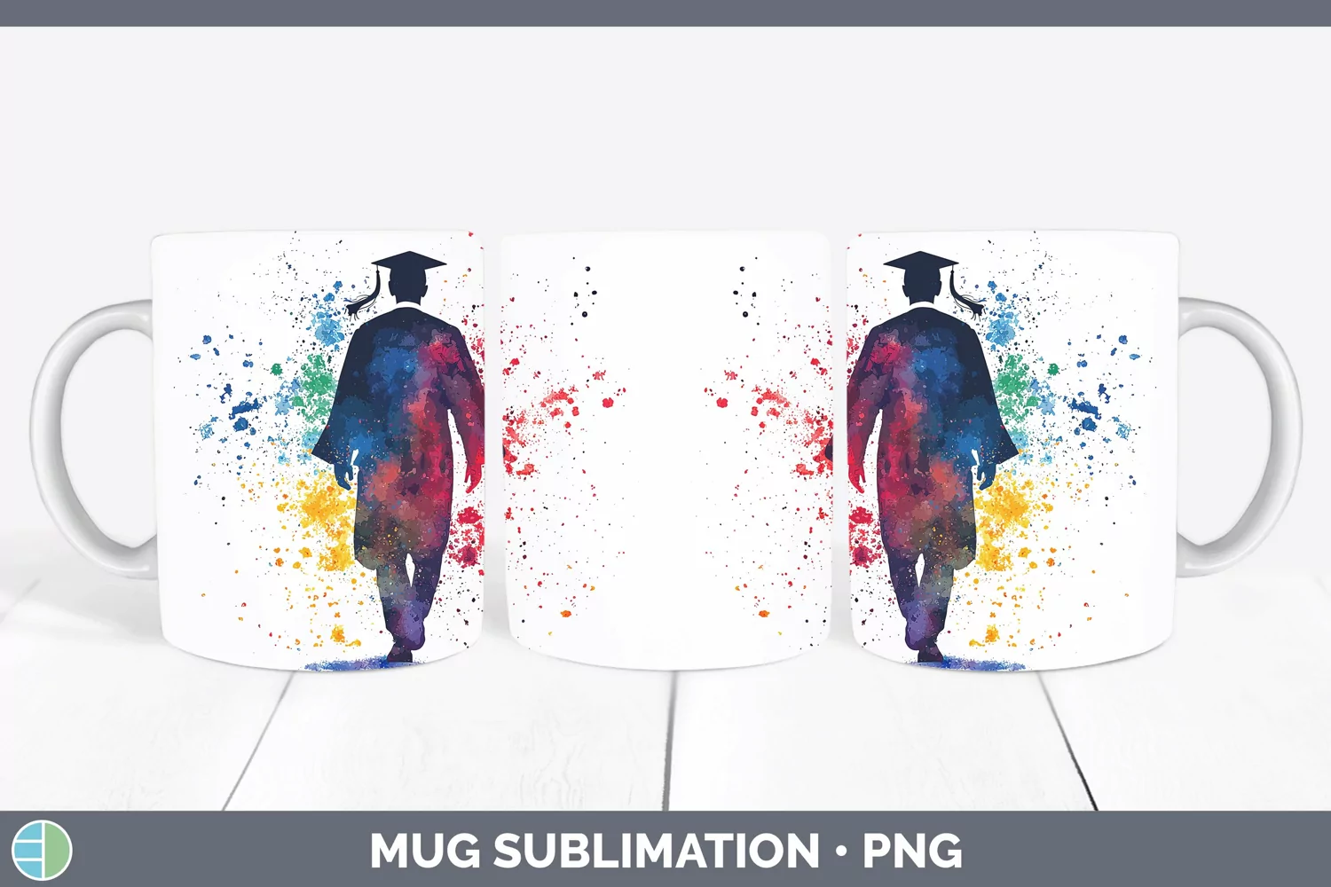 GorgeousWatercolor Splash Mug Wrap design.