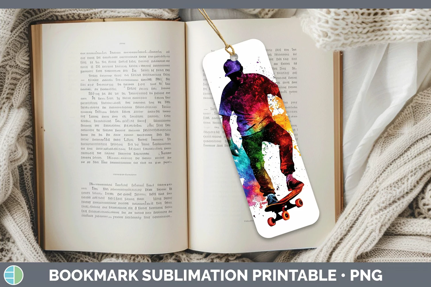GorgeousWatercolor Splash Bookmark design.