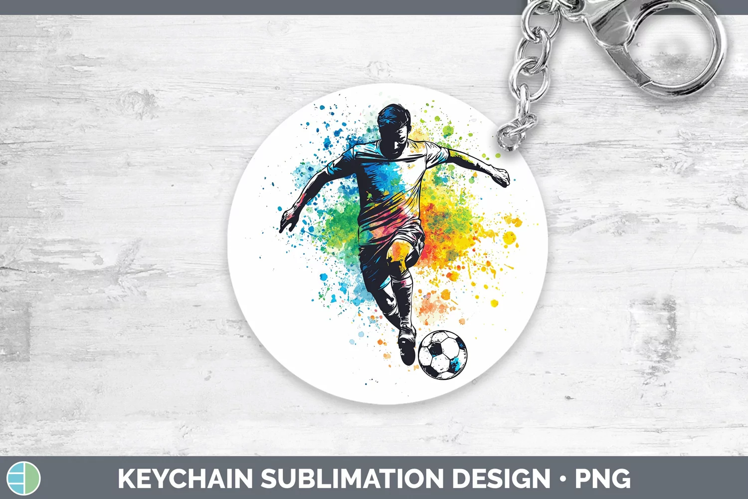 GorgeousWatercolor Splash Keychain design.