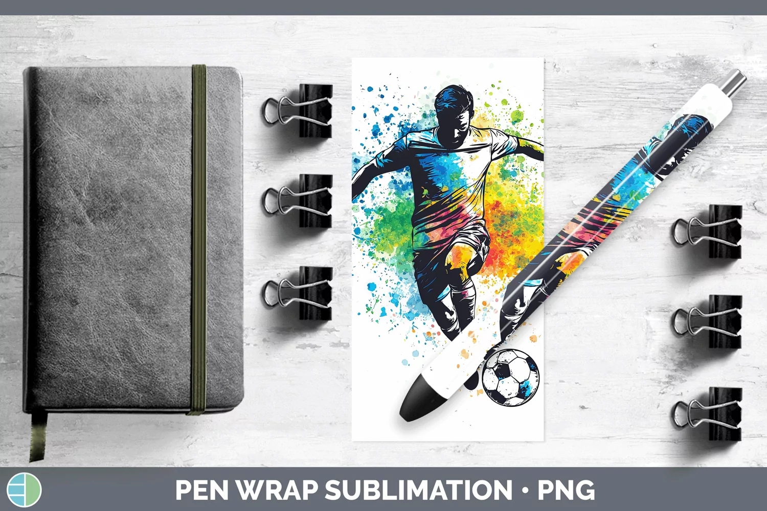GorgeousWatercolor Splash Pen Wrap design.