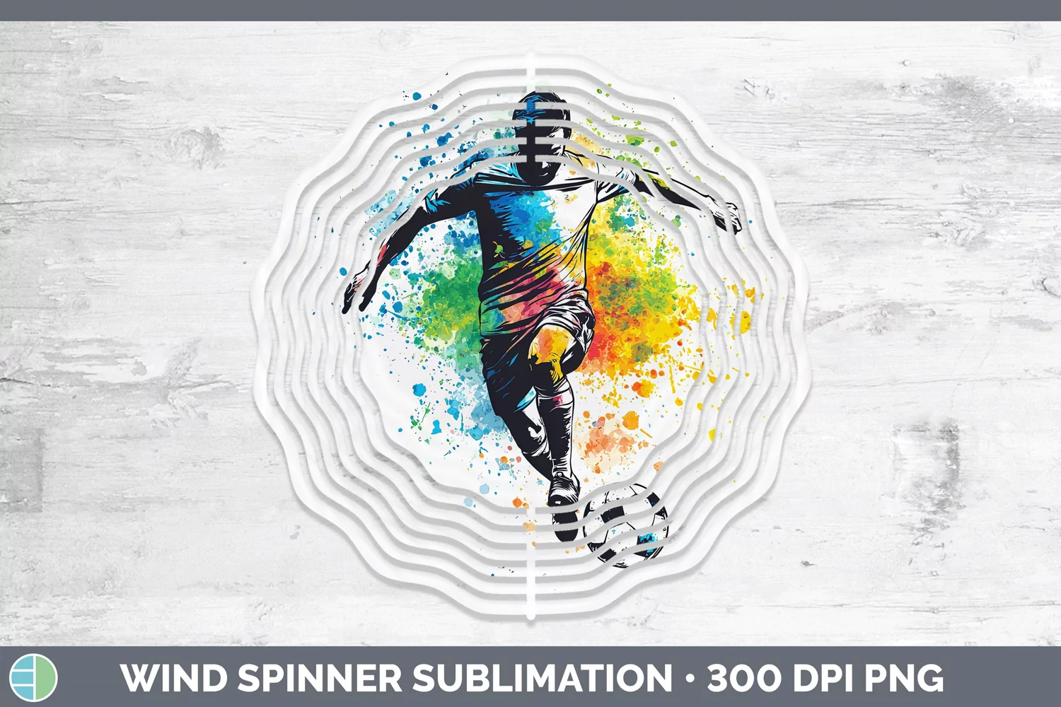 GorgeousWatercolor Splash Wind Spinner design.
