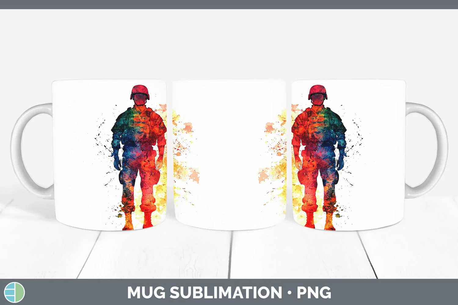 GorgeousWatercolor Splash Mug Wrap design.