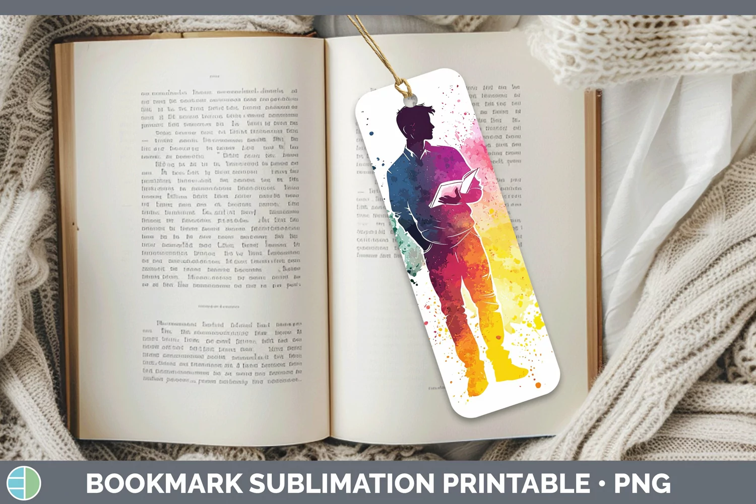 GorgeousWatercolor Splash Bookmark design.