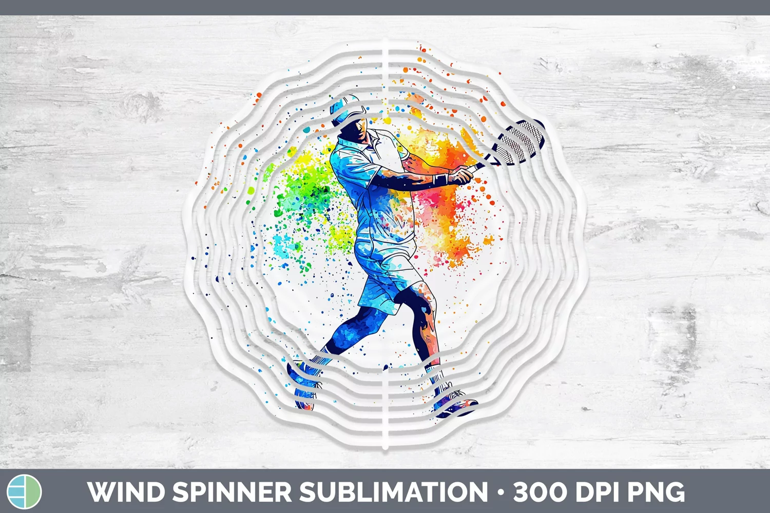 GorgeousWatercolor Splash Wind Spinner design.