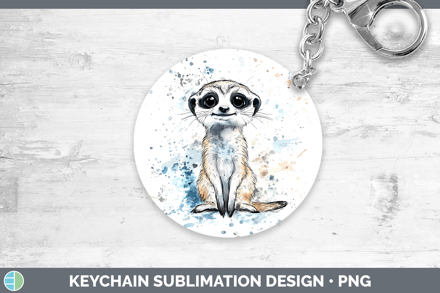 GorgeousWatercolor Splash Keychain design.