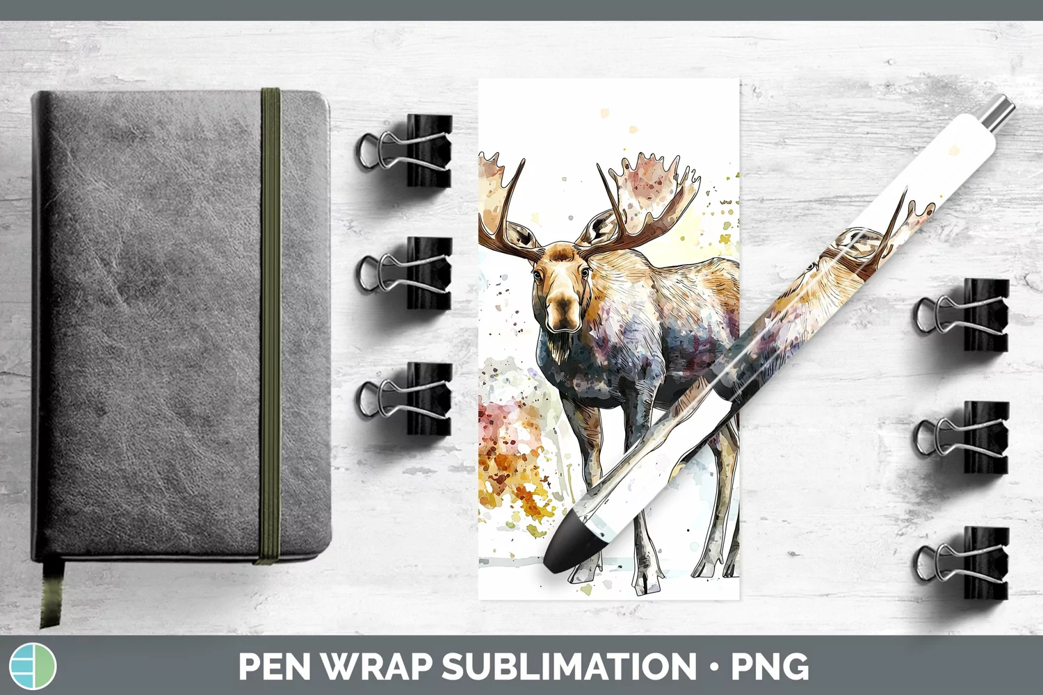 GorgeousWatercolor Splash Pen Wrap design.
