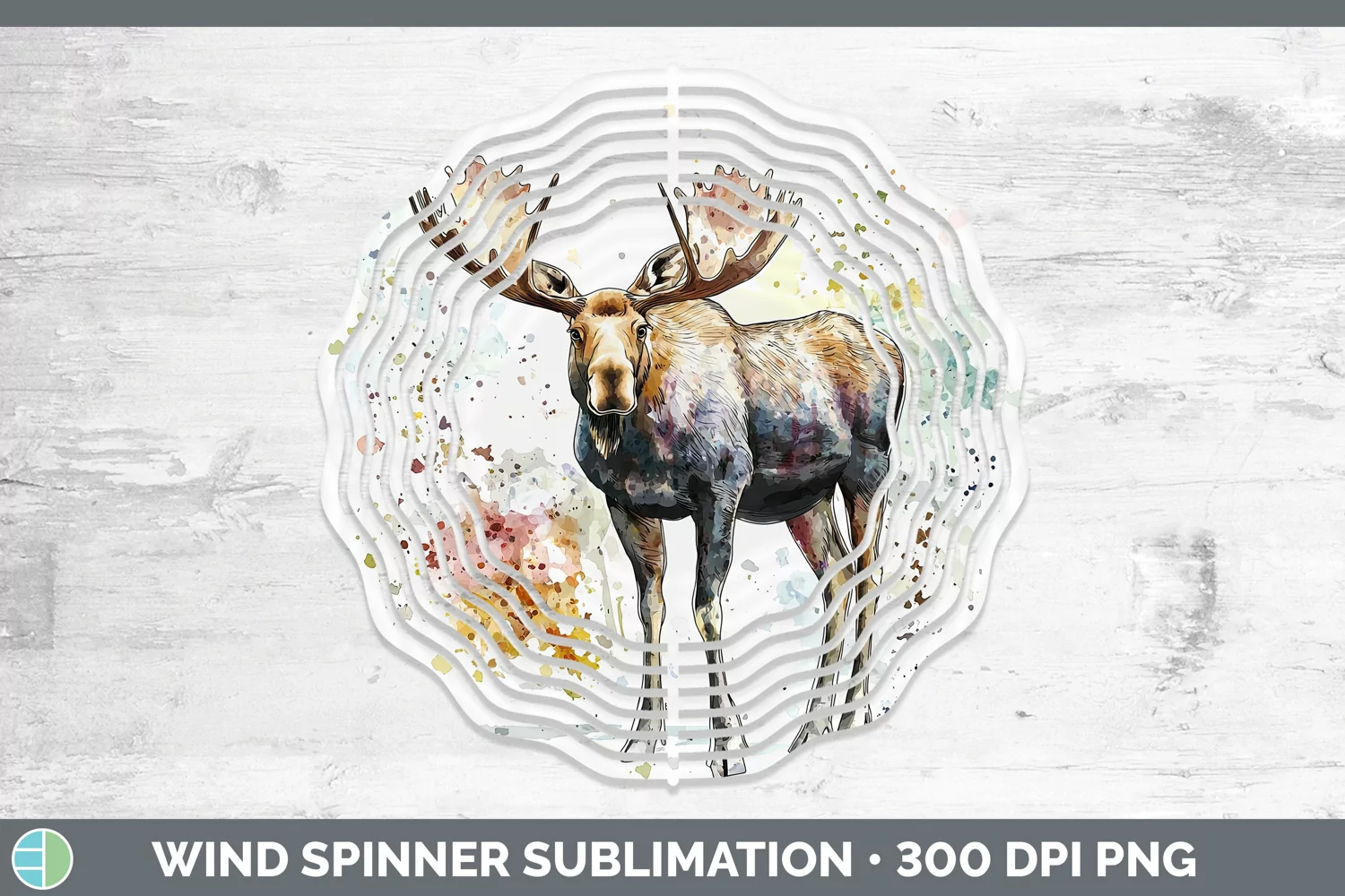 GorgeousWatercolor Splash Wind Spinner design.
