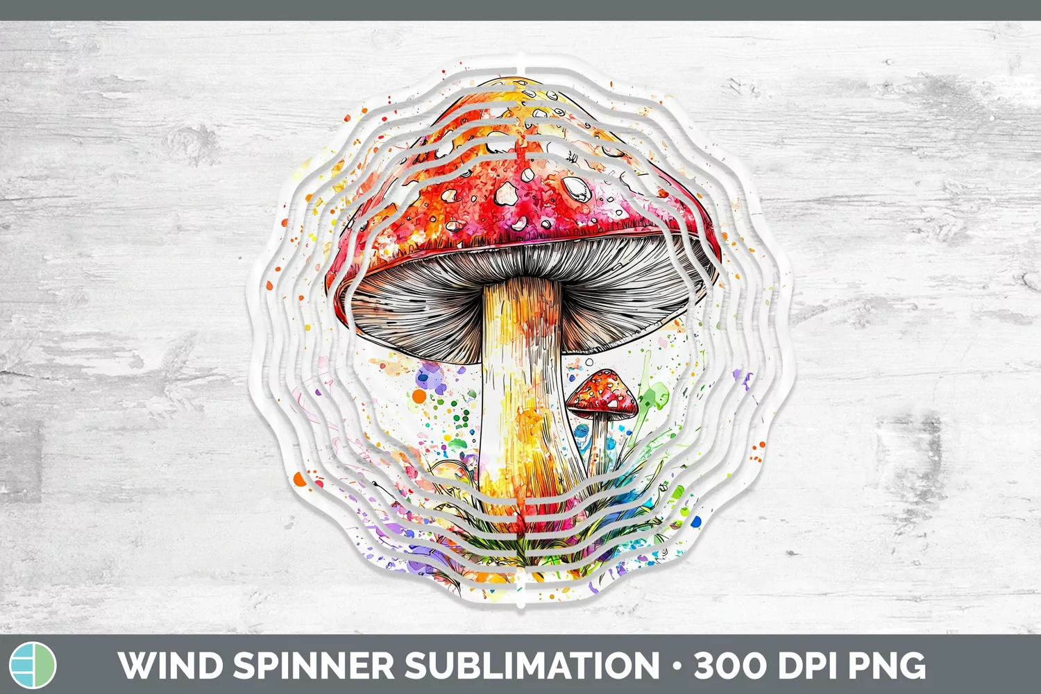 GorgeousWatercolor Splash Wind Spinner design.