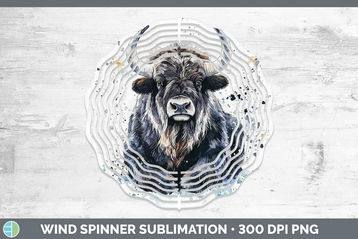 GorgeousWatercolor Splash Wind Spinner design.