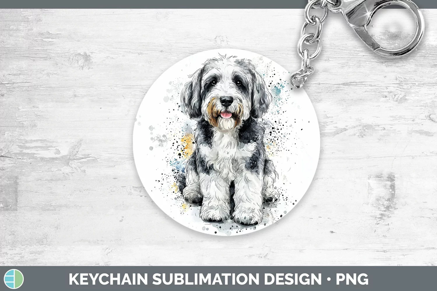 GorgeousWatercolor Splash Keychain design.