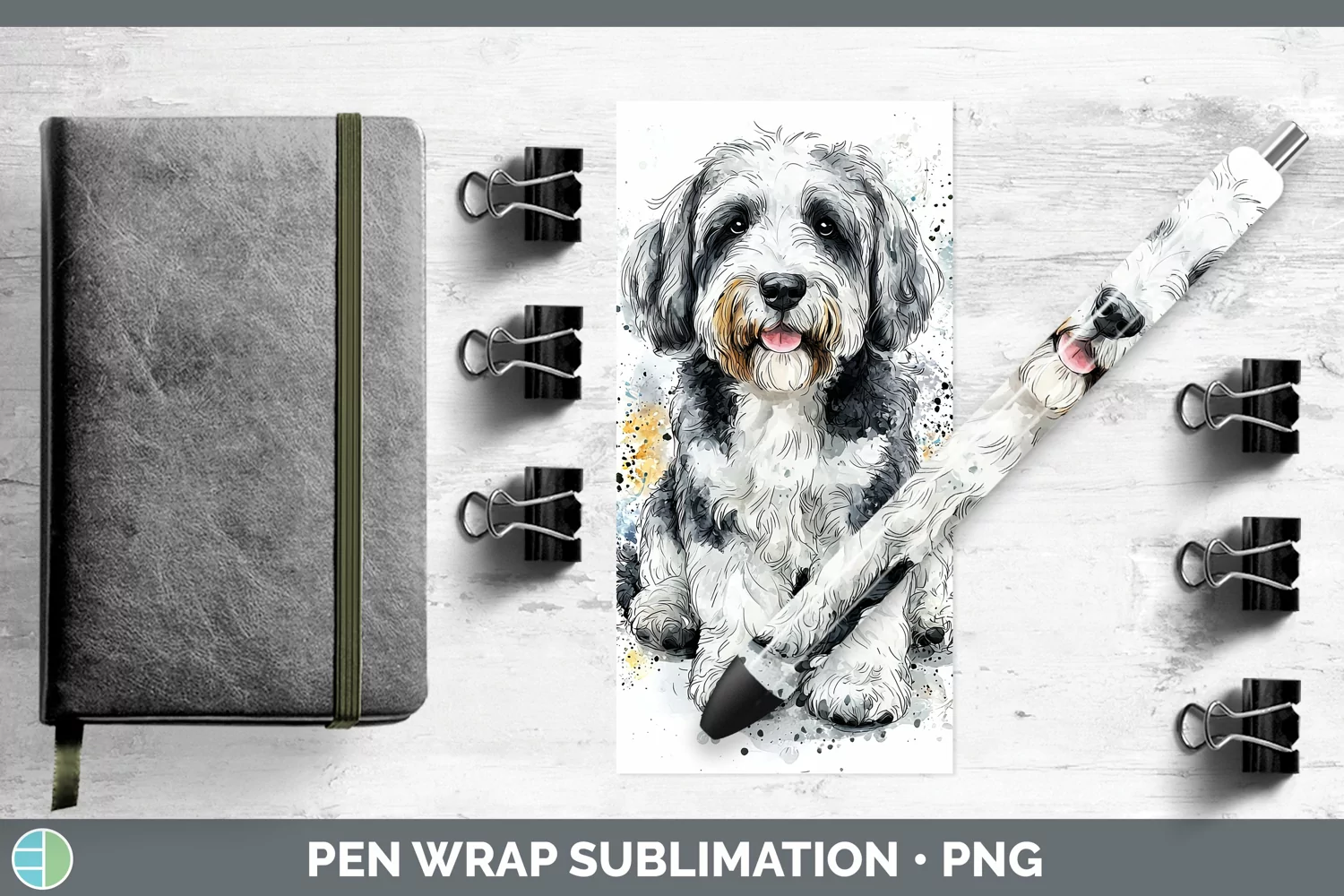 GorgeousWatercolor Splash Pen Wrap design.