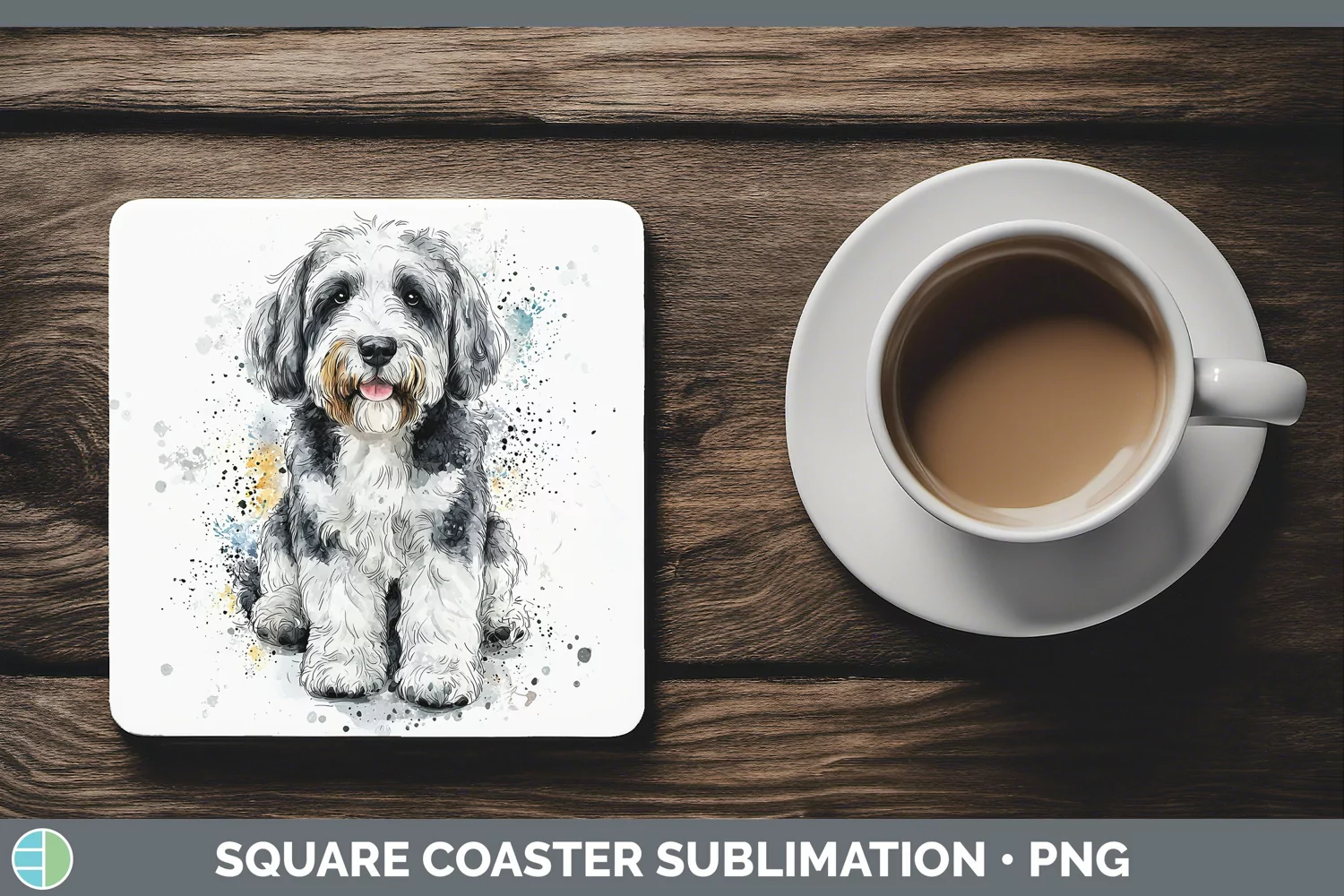 GorgeousWatercolor Splash Square Coaster design.