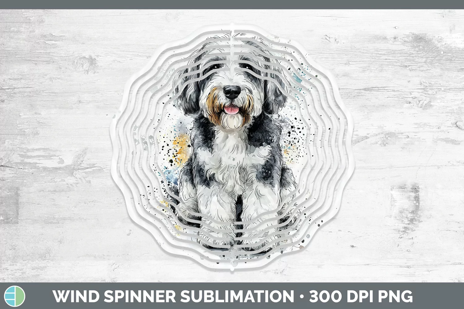 GorgeousWatercolor Splash Wind Spinner design.