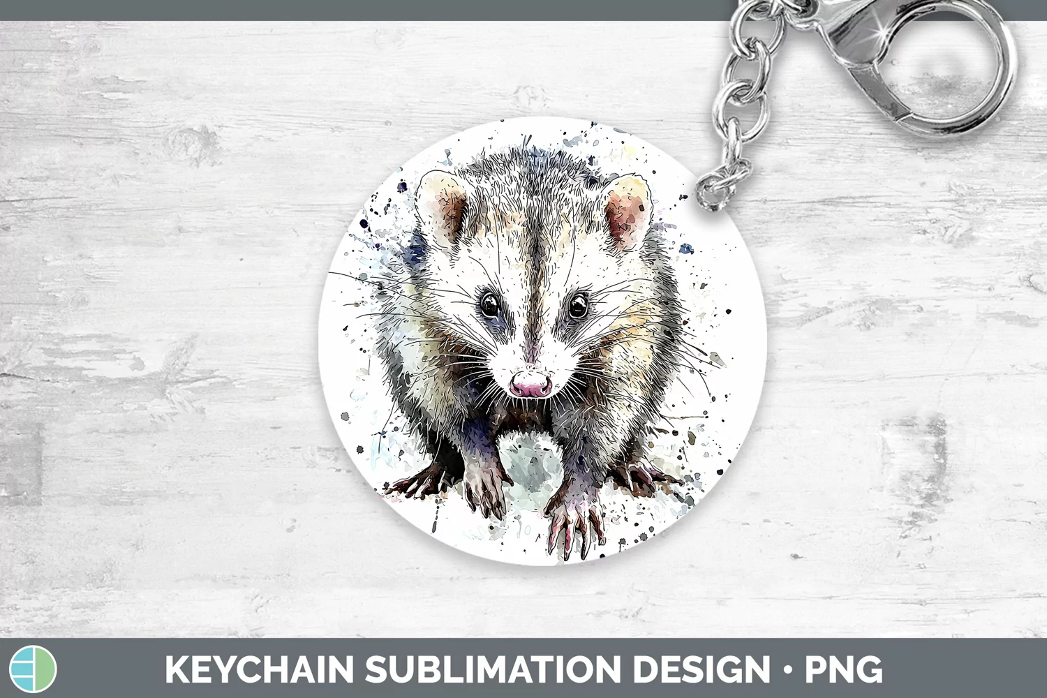 GorgeousWatercolor Splash Keychain design.
