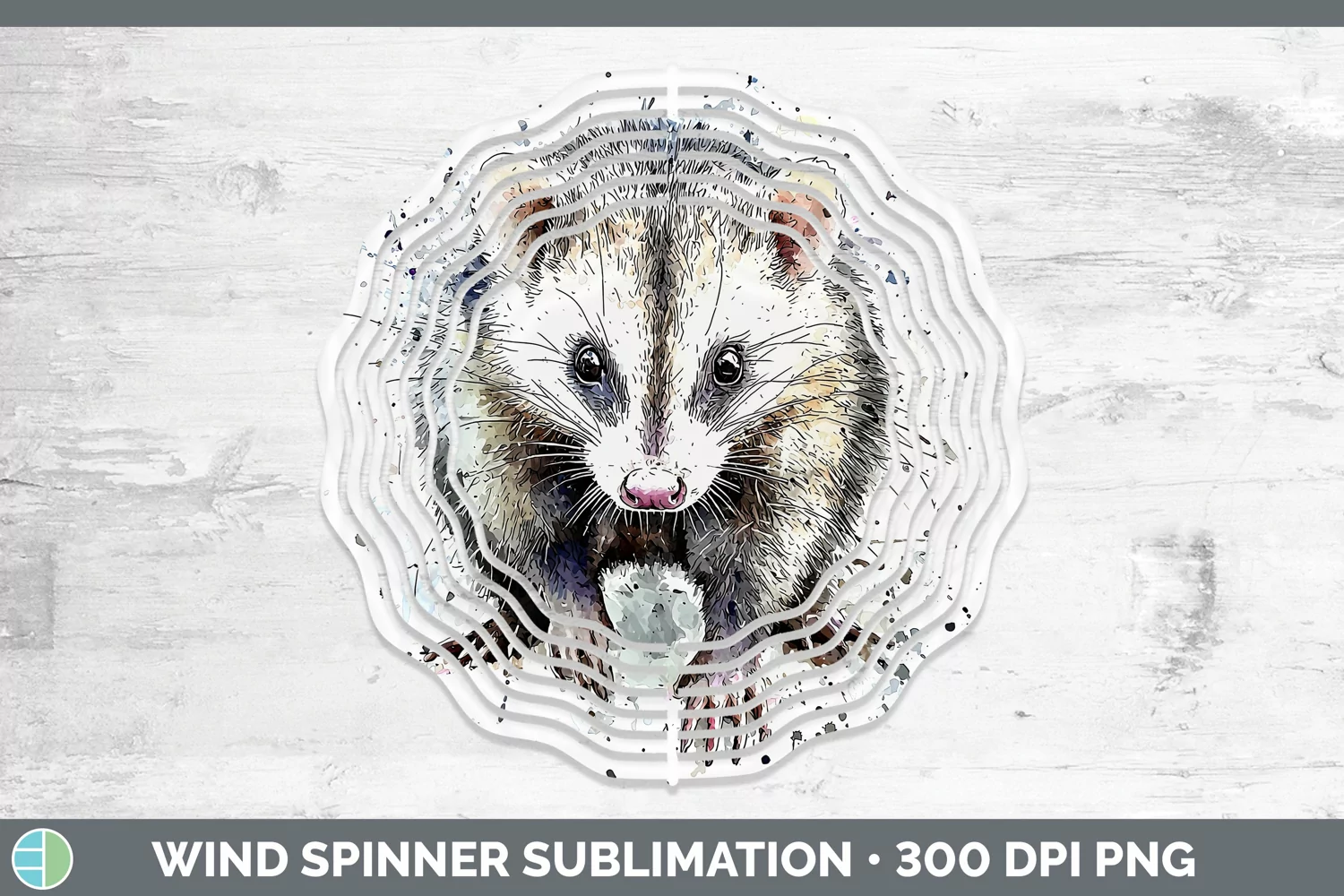 GorgeousWatercolor Splash Wind Spinner design.