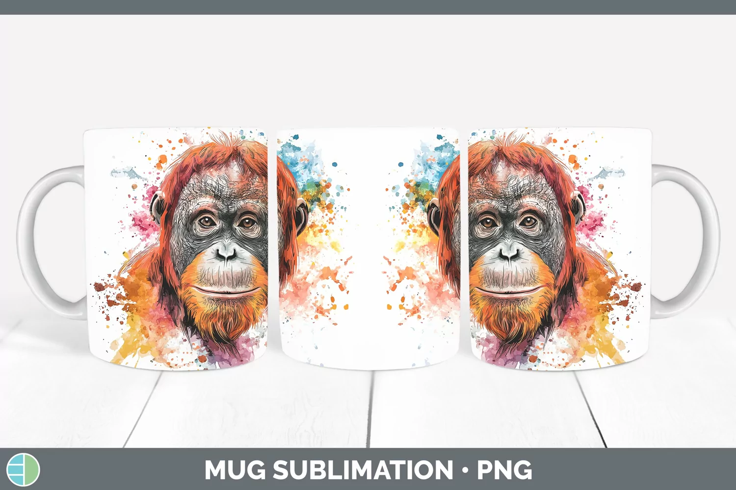GorgeousWatercolor Splash Mug Wrap design.