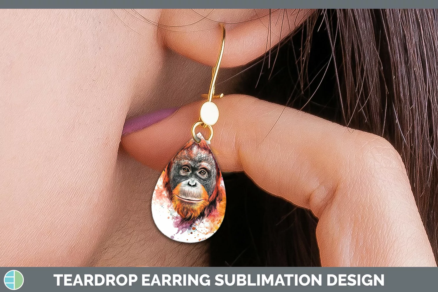 GorgeousWatercolor Splash Teardrop Earrings design.
