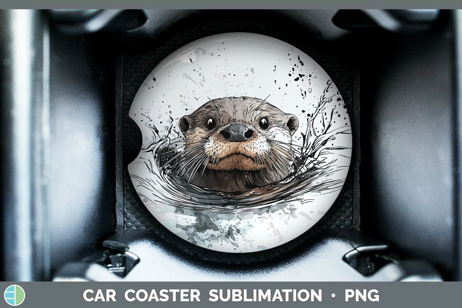GorgeousWatercolor Splash Car Coaster design.