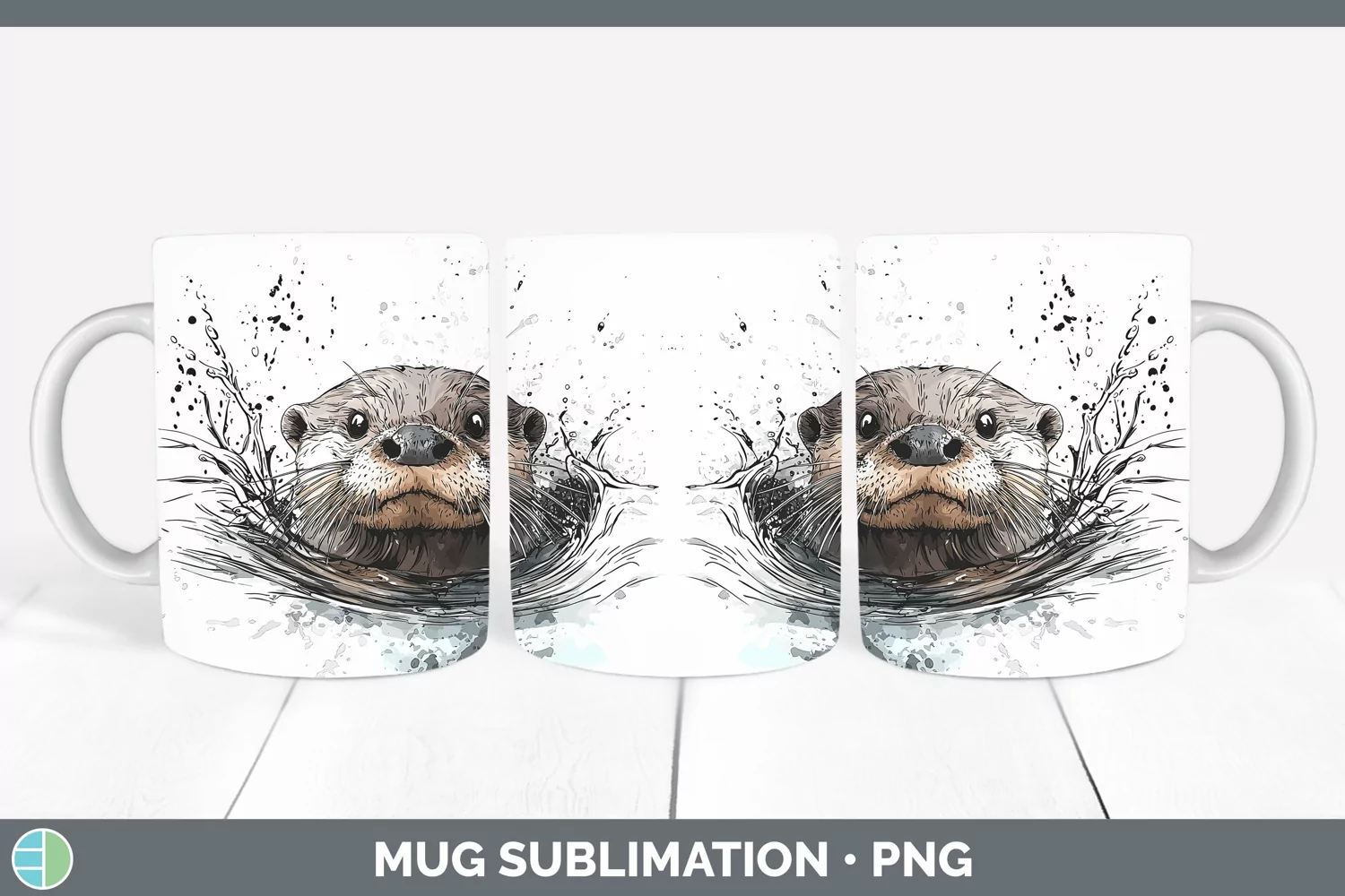 GorgeousWatercolor Splash Mug Wrap design.