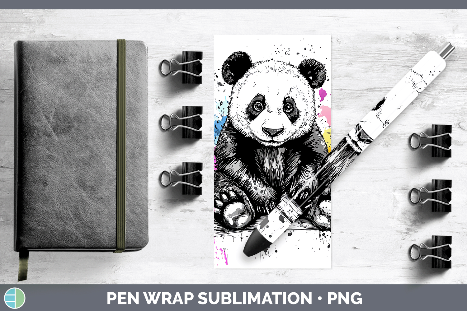 GorgeousWatercolor Splash Pen Wrap design.