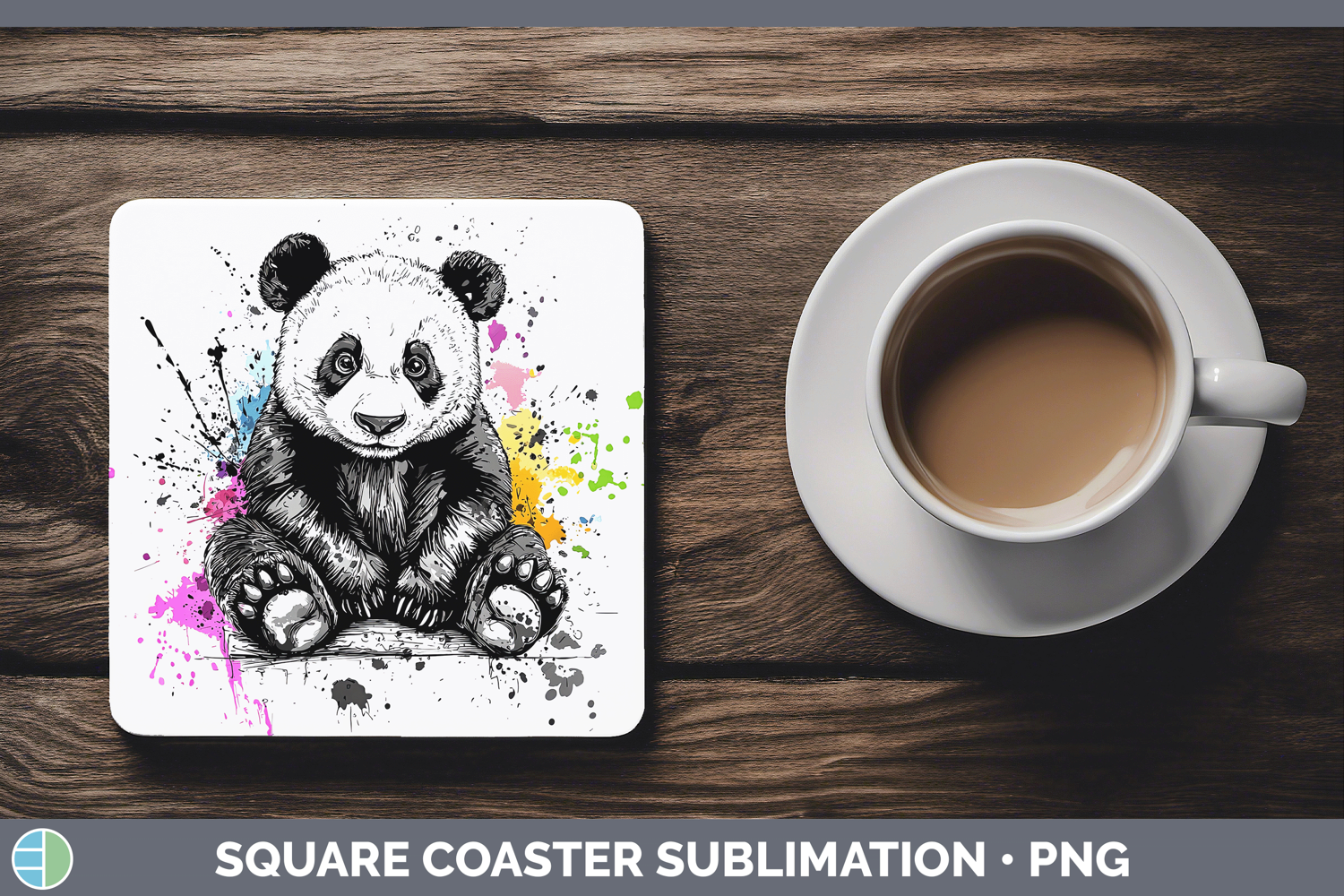 GorgeousWatercolor Splash Square Coaster design.